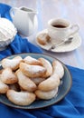 Crescents vanilla and almond cookies Royalty Free Stock Photo