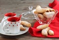 Crescents vanilla and almond cookies Royalty Free Stock Photo