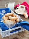 Crescents vanilla and almond cookies Royalty Free Stock Photo