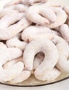 Crescents vanilla and almond cookies Royalty Free Stock Photo