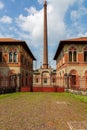 Crespi d\'Adda, Italy. Historic settlement in Lombardy, a great example of the 19th-century company towns built in europe. Royalty Free Stock Photo