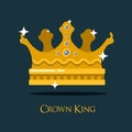 Crest or king, queen golden crown.