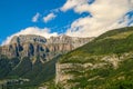 Natural landscape in the famous valley of Ordesa. Royalty Free Stock Photo