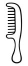 Crest. Sketch. Comb with teeth in one row for detangling hair. Doodle style