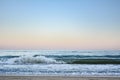 Crest of a wave in the Black Sea at sunset, selective focus. Sea waves background series images