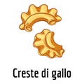 Creste di gallo icon, cartoon style