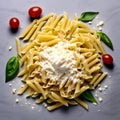 Creste di gallo pasta close up food background Royalty Free Stock Photo