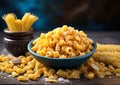 Creste di gallo pasta close up food background Royalty Free Stock Photo