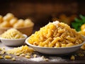 Creste di gallo pasta close up food background Royalty Free Stock Photo