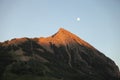 Crested Butte peak under the moon, mountain