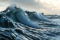 Cresting ocean waves captured in the moment, their power and grace frozen in time Royalty Free Stock Photo