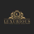 Crests logo, Hotel logo, luxury letter monogram Royalty Free Stock Photo