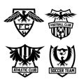 crests set with eagles vector design template