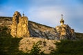 Cretaceous outcrops diva in Divnogorie Mountain, Voronezh region