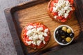 Cretan dakos is for a traditional salad from the island of Crete consists of barley rusk topped with juicy tomatoes, cheese and