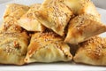 Cretan pies with sesame seeds Royalty Free Stock Photo