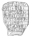 Cretan Writing or linear script vintage engraving Royalty Free Stock Photo
