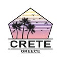 Crete. Cute isolated inscription Logo. Greek island. t-shirt design