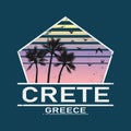 Crete. Cute isolated inscription Logo. Greek island. t-shirt design