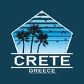 Crete. Cute isolated inscription Logo. Greek island. t-shirt design