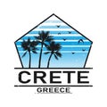 Crete. Cute isolated inscription Logo. Greek island. t-shirt design