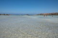 Coast of Crete island in Greece. Pink sand beach of famous Elafonisi