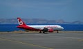 CRETE, GREECE - 06 24 2013: Airberlin aircraft on the runway of Heraklion airport.