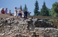 Crete, Greece - 08/10/1999: Guided tour of the archaeological site Royalty Free Stock Photo