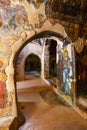 Interior of the three-aisled Byzantine Church Panagia Kera in the village Kritsa, Crete, Greece Royalty Free Stock Photo