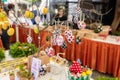 Crete, Greece - May 01, 2019: Souvenir market with colorful Easter candles and eggs in the Cretan store.