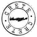 Crete Greece Silhouette Postal Passport Stamp Round Vector Icon Badge Seal Illustration. Royalty Free Stock Photo
