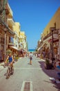 Crete Heraklion August 25: Unidentified people shopping