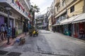 Crete, Hersonissos / Greece - September 27, 2018: Tourist streets in Hersonissos. Tourist Resort in Crete, Greece.