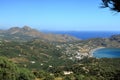 Crete island, beautiful beach and fishing village Plakias. Greece Royalty Free Stock Photo