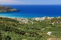 Crete island, beautiful beach and fishing village Plakias. Greece Royalty Free Stock Photo