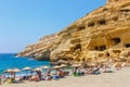 Panorama of Matala beach.