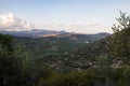 Crete island inland countryside landscape mountain view plantation olives fields green