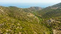 Crete mountain landscape, top view.