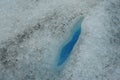 Crevasse filled with water on Perito Moreno Glacier Royalty Free Stock Photo
