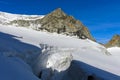 Crevasse on the glacier Plateau du Trient Royalty Free Stock Photo