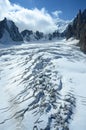 Crevasse on Glacier Royalty Free Stock Photo