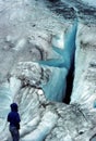 Crevasse in the Worthington Glacier Royalty Free Stock Photo
