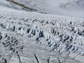 Crevasses in a glacier