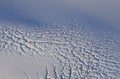 Crevasses on the glacier ice surface.