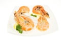 Crevettes on plate Royalty Free Stock Photo