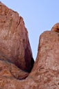 Crevice in Red Sandstone and Blue Sky Royalty Free Stock Photo