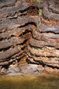 Crevice in Rock Formation Seeps Water Royalty Free Stock Photo