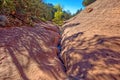 Crevice in Sandstone along Munds Wagon Trail Sedona Royalty Free Stock Photo