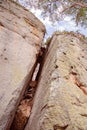 Sandstone Cliff Crevice Cania Gorge Australia