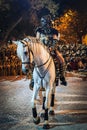 Crevillente Alicante Spain 10 07 2023: Pretty woman riding a horse. Moors and Christians festivals in Crevillente. Parade